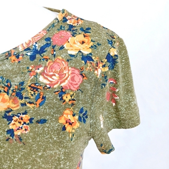 Mason & Belle Green Lace Trim Top Short Sleeve Boho Floral V-Back Size XS - Picture 5 of 7